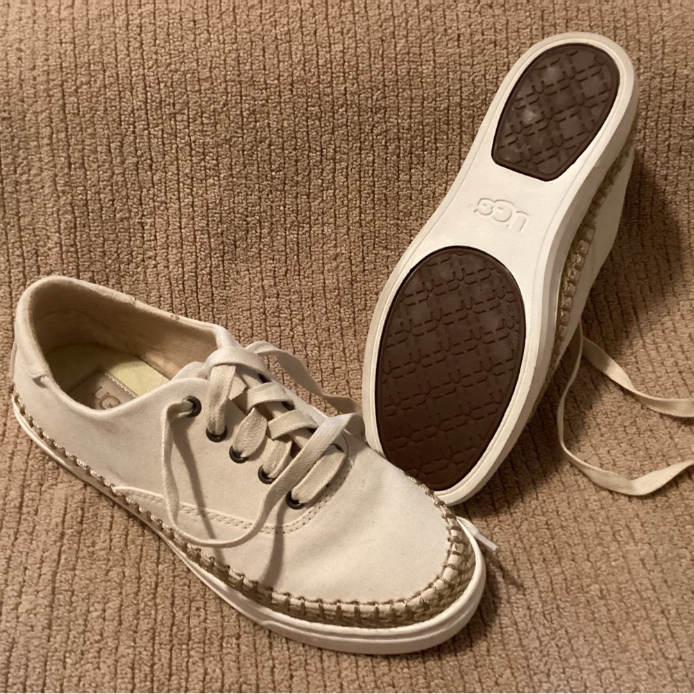 Ugh Off-White Canvas Sneakers
